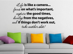 LIKE A CAMERA Vinyl Wall Saying Decal Sticker Cute Romantic Love Quote ...