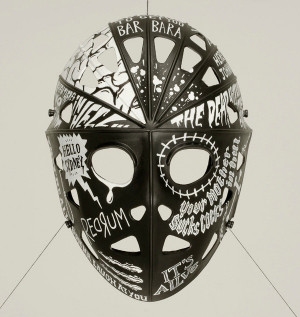 Jason Mask Decorated with Famous Lines from Horror Movies - We Are Ted