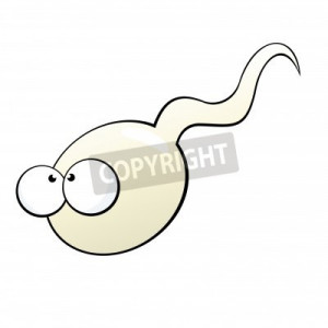 Vector illustration of funny cartoon sperm