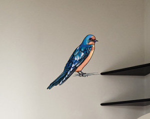 Bird Scroll Wall Decal - Wall Fabri c - Vinyl Decal - Removable and ...