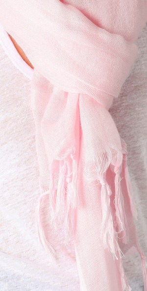 Love Quotes Knotted Tassel Linen Scarf - Dune in Pink (Angel)