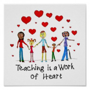 Teaching is a Work of Heart Square Poster by TeacherTools