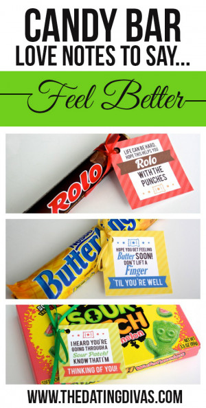 Candy Bar Love Notes to Say Feel Better