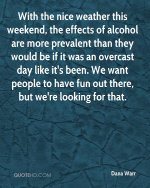 With the nice weather this weekend, the effects of alcohol are more ...