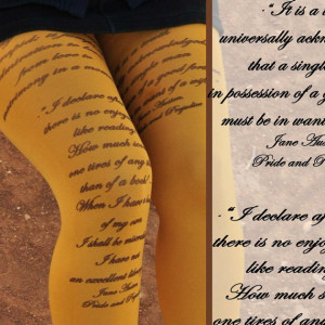 Tights - JANE AUSTEN Quotes- Pride and Prejudice -Printed Tights ...