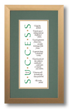 Success, Ralph Waldo Emerson, Calligraphy Art Plaques, Inspirational ...