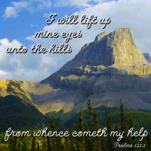 will lift up mine eyes unto the hills from whence cometh my help ...