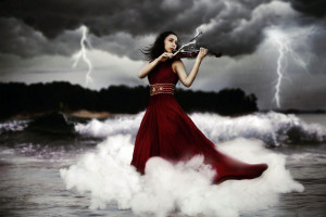 Music - Violin Manipulation Cgi Digital Art Fantasy Woman Wallpaper