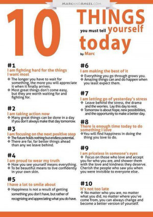 10 Things to Tell Yourself Today