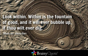 ... and it will ever bubble up, if thou wilt ever dig. - Marcus Aurelius