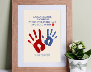 Grandfather Quote with Handprints - Wall Art Print. Great for gifts ...