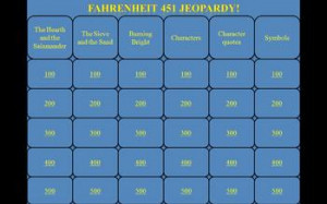 Fahrenheit Ray Bradbury Jeopardy Powerpoint Game