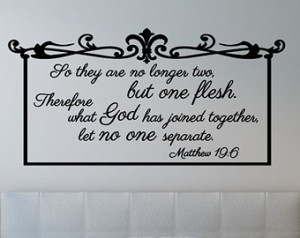 Wedding Bible Verse Vinyl Wall Deca l What God Has Joined Together ...
