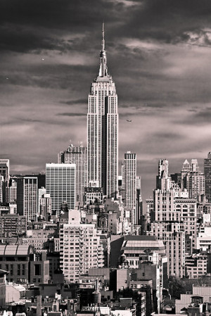 New York City Skyline Black