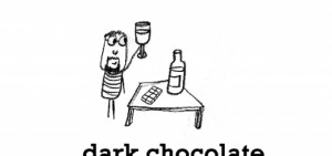 Happiness is, dark chocolate and red wine.