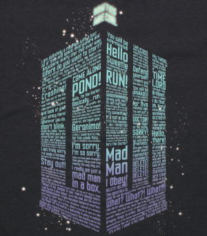 Doctor Who TARDIS Shaped Quotes T Shirt