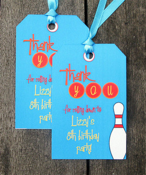 Bowling Party Thank You Tags