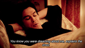 Damon Salvatore jokes about being in Elena's dreams