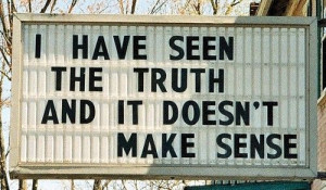 have seen the truth and it doesn't make sense.