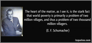 The heart of the matter, as I see it, is the stark fact that world ...