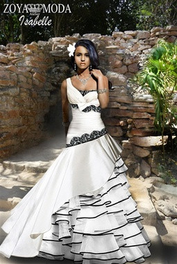 Black and white wedding gown. Our Gowns are fully boned with an ...