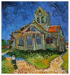 Pintura al óleo hecha a mano Van Gogh del representante la iglesia en ...