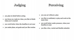 Judging vs Perceiving
