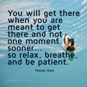 quote on relaxing and being patient: mandy hale purpose destiny relax ...
