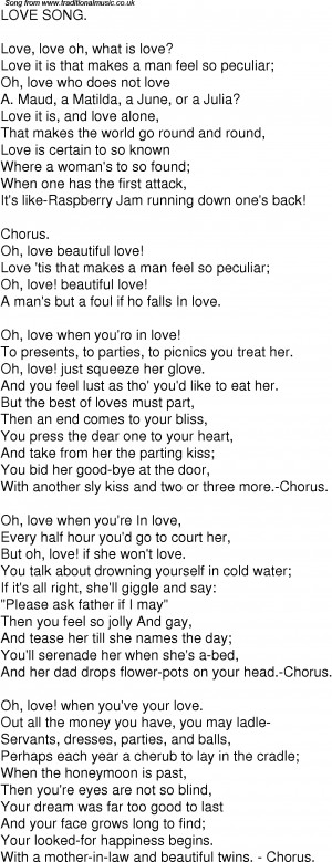 American Old Time Song Lyrics: 06 Love Song