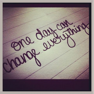 Things change so quickly.....