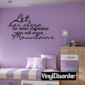 let her sleep for when she wakes she will move mountains Family Vinyl ...