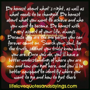 Be honest about what’s right