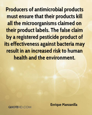 Producers of antimicrobial products must ensure that their products ...