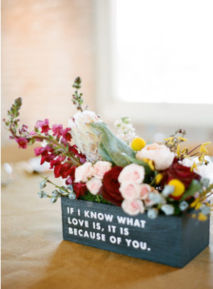 - Centerpieces | flower box sweet message cute quotes wooden box ...