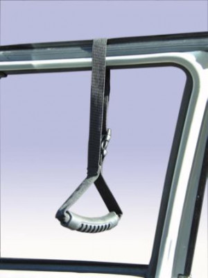 Car Caddie door frame handle helps make car transfers easier.