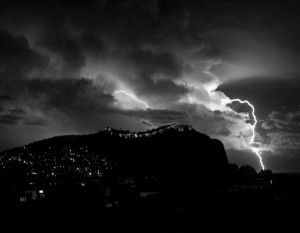 black and white quote rain lightning monochrome animated GIF