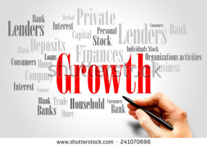Growth concept related words in tag cloud, business concept - stock ...