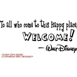 happy place, welcome cute Wall art Wall sayings quote Home & Kitchen