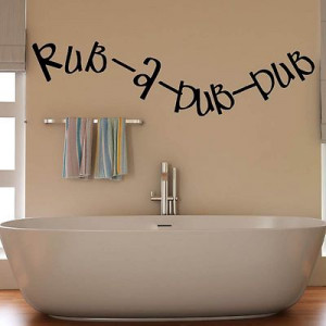 Rub A Dub Bathroom Kitchen Quote Wall Sticker Home Art Decor Design ...