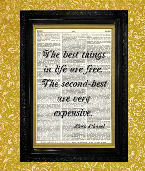 COCO CHANEL QUOTE Dictionary Art Print, Recycled and Upcycled Vintage ...