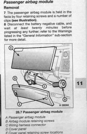 Thread Removing passenger air bag
