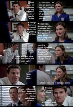 Booth and Brennan discussing love and marriage lol! More