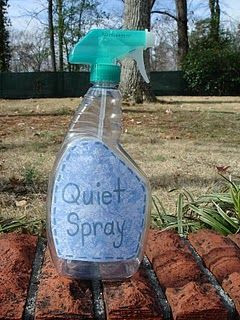 cool teacher ideas on this site. Quiet spray has nothing in the bottle ...