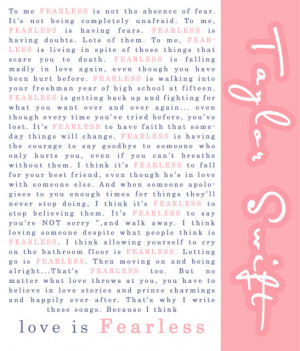 Taylor Swift Song Quotes Fearless Why do i call 'it' fearless?