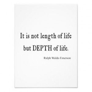 Vintage Emerson Inspirational Depth of Life Quote Photographic Print