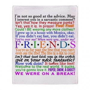 ... Gifts > Chandler Living Room > Friends TV Quotes Throw Blanket