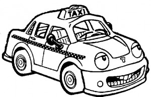 taxi cab coloring page