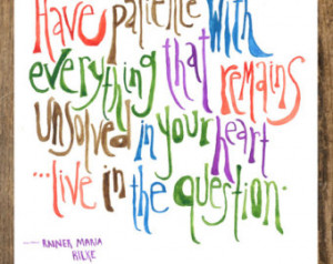 8x10 Rainer Maria Rilke Watercolor Print Quote ...