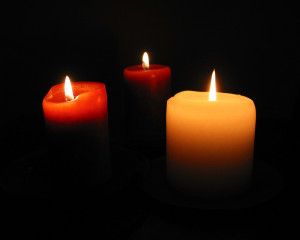 Candles Flickering Firelight