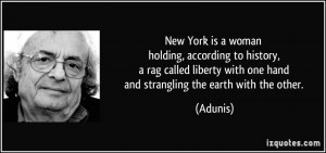 New York is a woman holding, according to history, a rag called ...